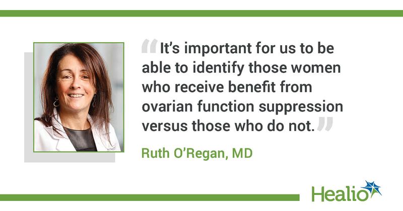 Infographic with headshot of Ruth O’Regan, MD