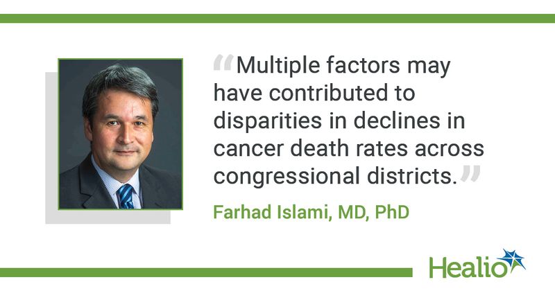 Graphic with quote from Farhad Islami, MD, PhD