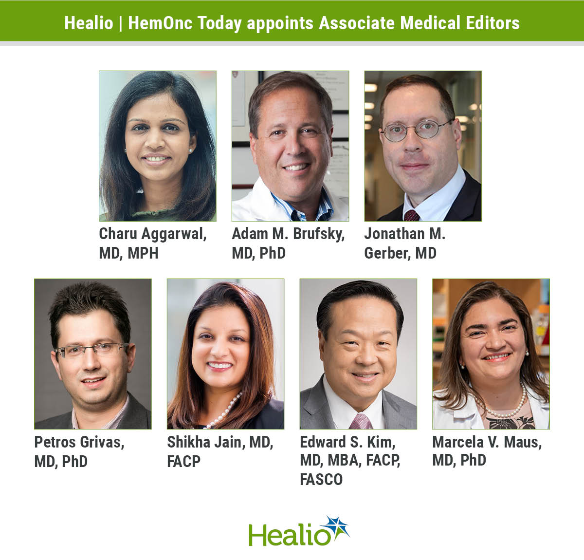 Graphic showing new associate medical editors