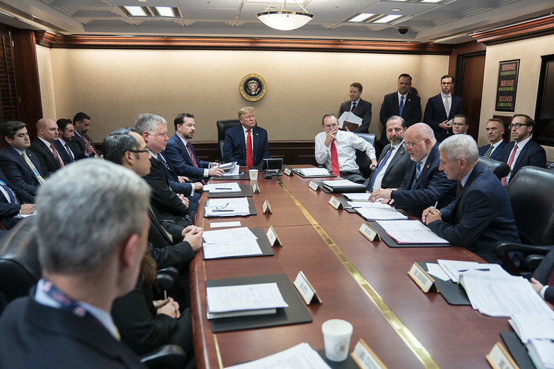 President Trump with his COVID19 task force. 