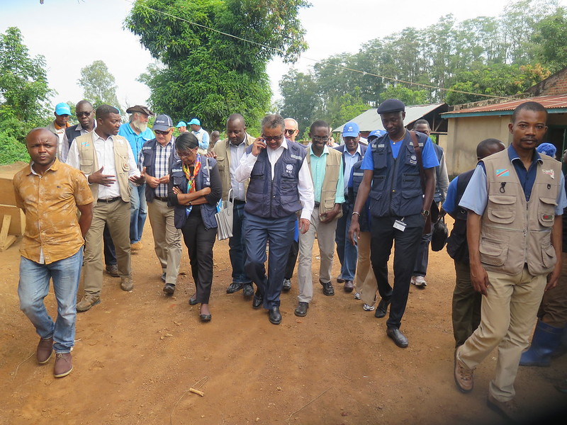 A photo of WHO Director-General Tedros Adhanom Ghebreyesus in Mangina