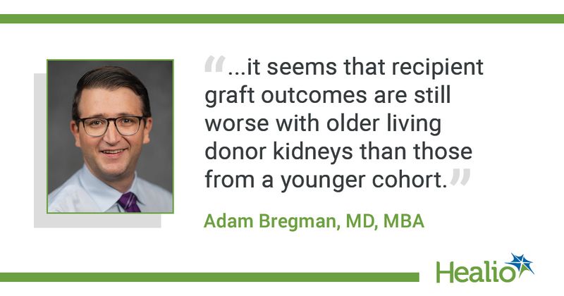 "...and it seems that recipient graft outcomes are still worse with older living donor kidneys than those from a younger cohort."