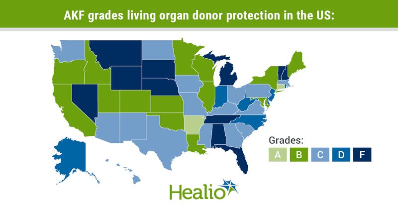 Map showing how AKF graded the US