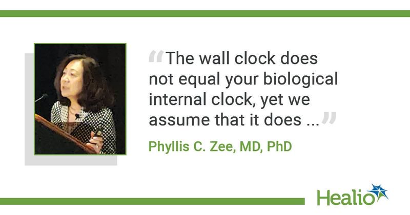 "The wall clock does not equal your biological internal clock, yet we assume that it does" Phyllis C. Zee, MD, PhD