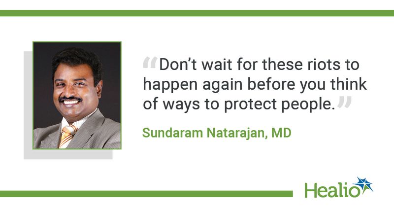 Sundaram Natarajan, MD head shot and quote