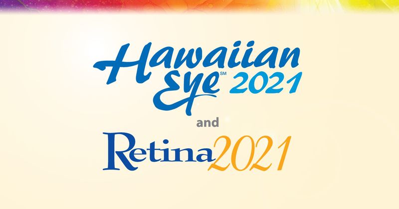 Hawaiian Eye and Retina 2021 background artwork including logos