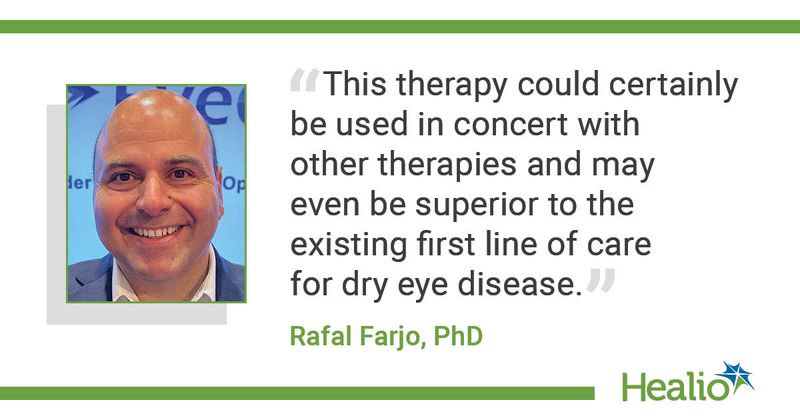 “This therapy could certainly be used in concert with other therapies and may even be superior to the existing first line of care for dry eye disease.” Rafal Farjo, PhD