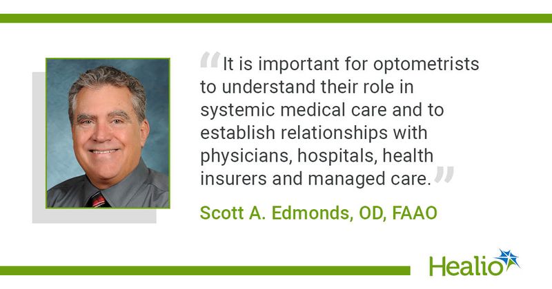 “It is important for optometrists to understand their role in systemic medical care and to establish relationships with physicians, hospitals, health insurers and managed care." Scott A. Edmonds, OD, FAAO