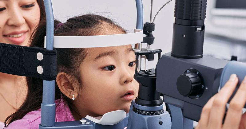 girl getting an eye exam