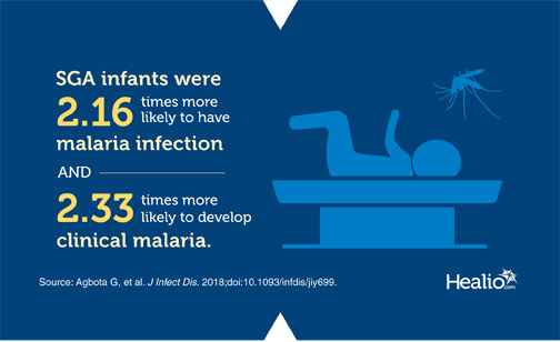 Infographic about malaria risk in small-for-gestational-age infants