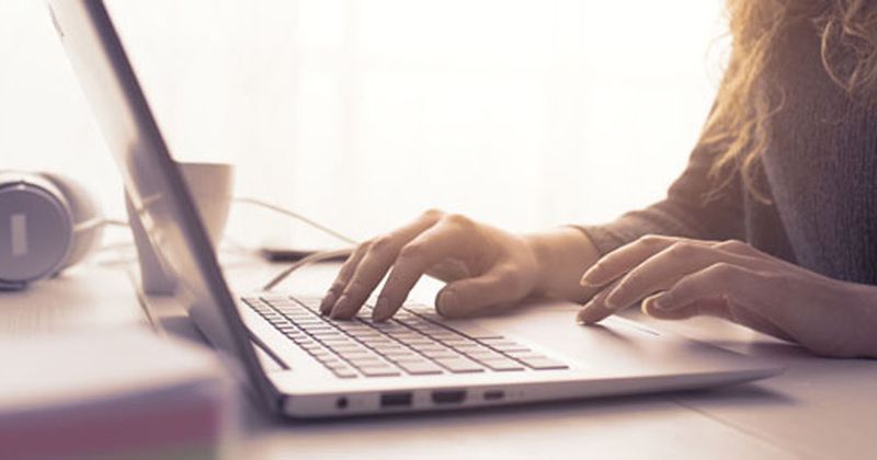 female at computer