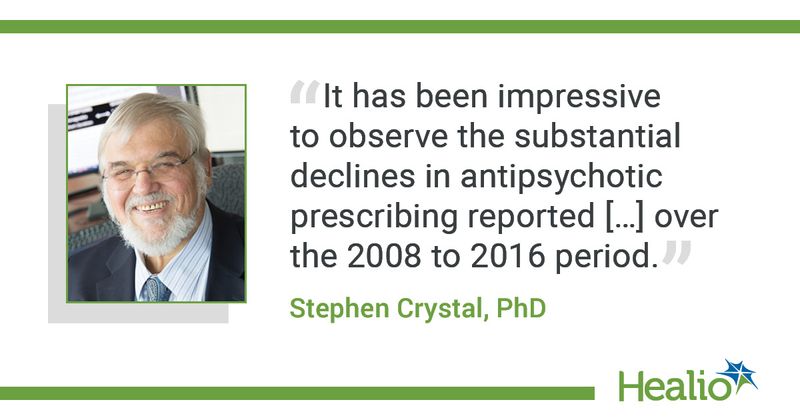 "It has been impressive to observe the substantial declines in antipsychotic prescribing reported over the 2008 to 2016 period." Stephen Crystal, PhD