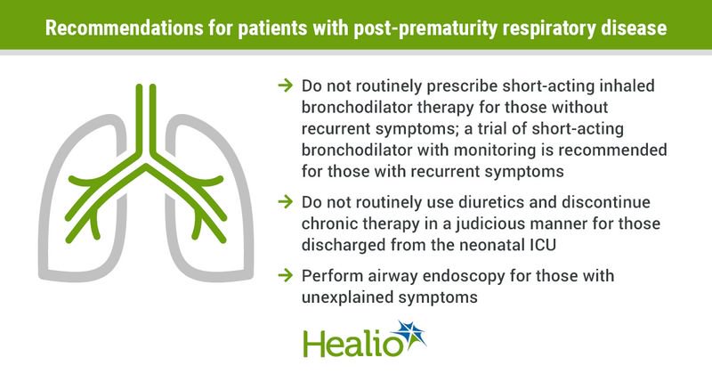 Recommendations for patients with post-prematurity respiratory disease