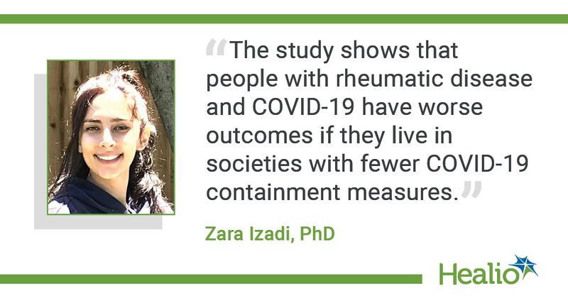 Graphic with Izadi quote about COVID-19