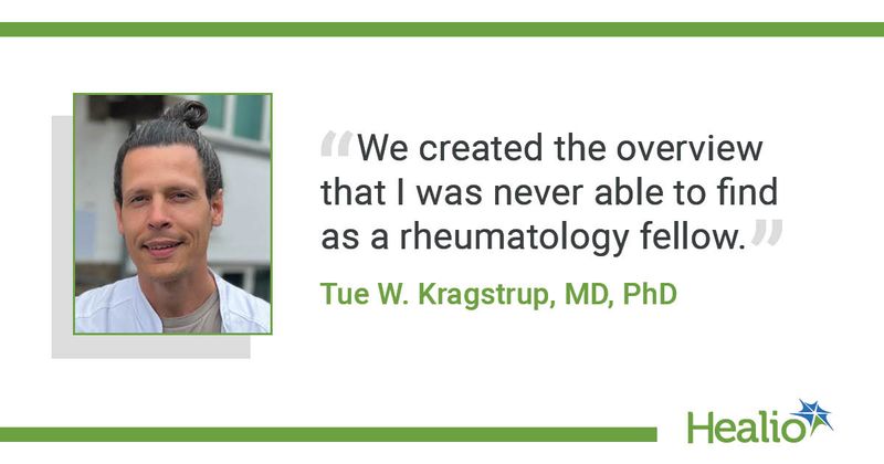 "We created the overview that I was never able to find as a rheumatology fellow," Tue W. Kragstrup, MD, PhD, said.