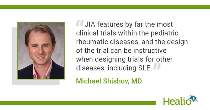 "JIA features by far the most clinical trials within the pediatric rheumatic diseases, and the design of the trial can be instructive when designing trials for other diseases, including SLE," Michael Shishov, MD, told Healio.