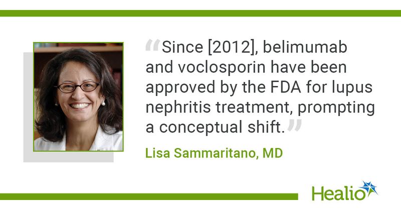 "Since [2012], belimumab and voclosporin have been approved by the FDA for lupus nephritis treatment, prompting a conceptual shift," Lisa Sammaritano, MD, said.