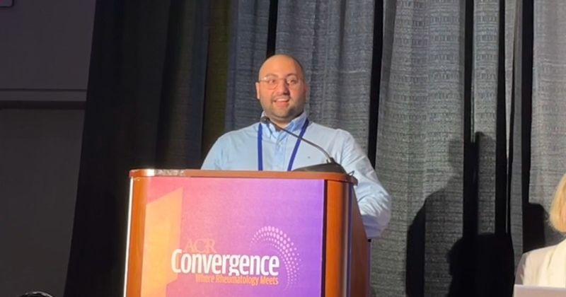 Kasra Moolooghy, MD, MSc, speaks at ACR Convergence 2024.