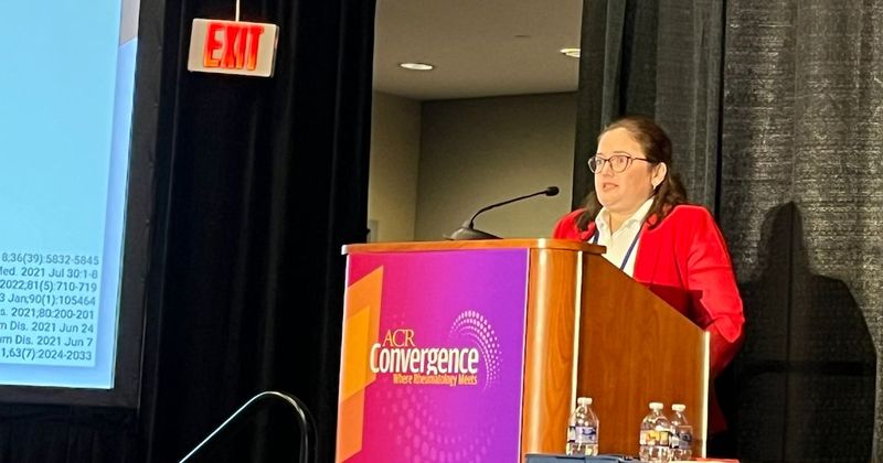 Ana Cristina Medeiros-Ribeiro, MD, speaks at ACR Convergence 2024.