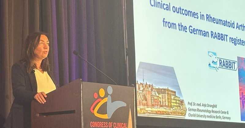 Anja Strangfeld, MD, PhD, speaks at CCR West 2024.