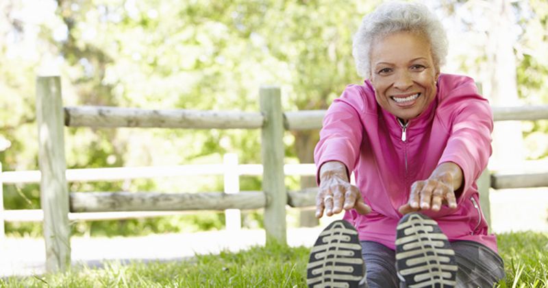 old woman exercising