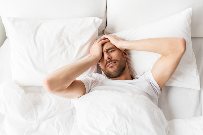 Young man with headache