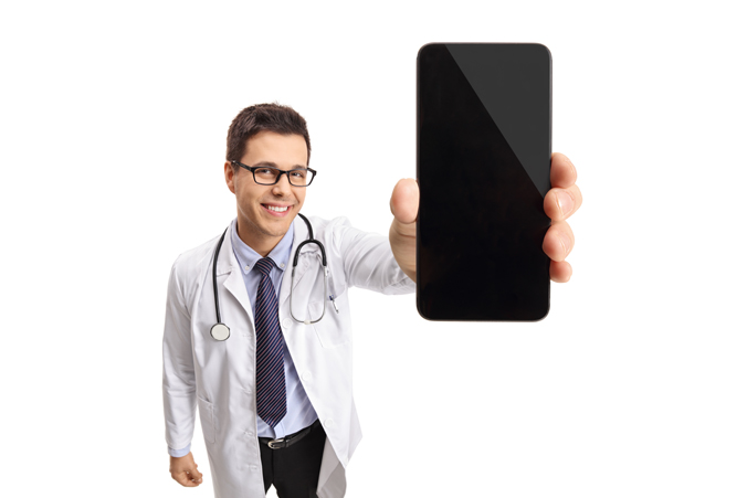 App being held by doctor