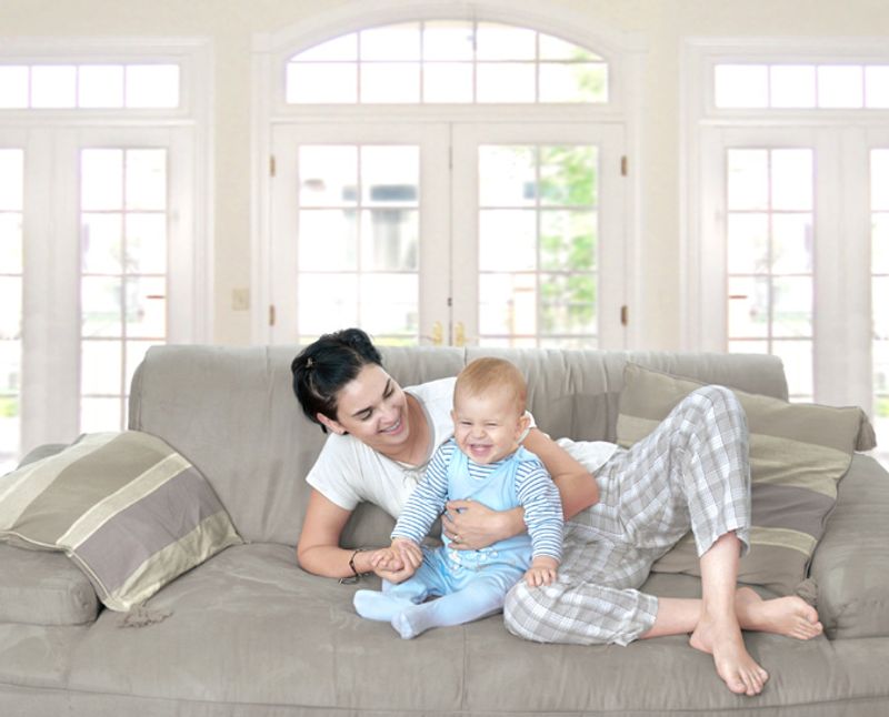 Baby and Mom on Couch