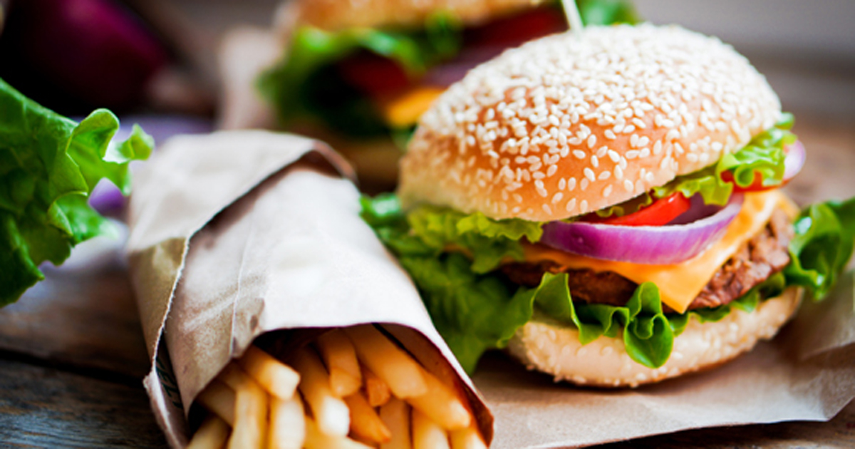 Burger and fries