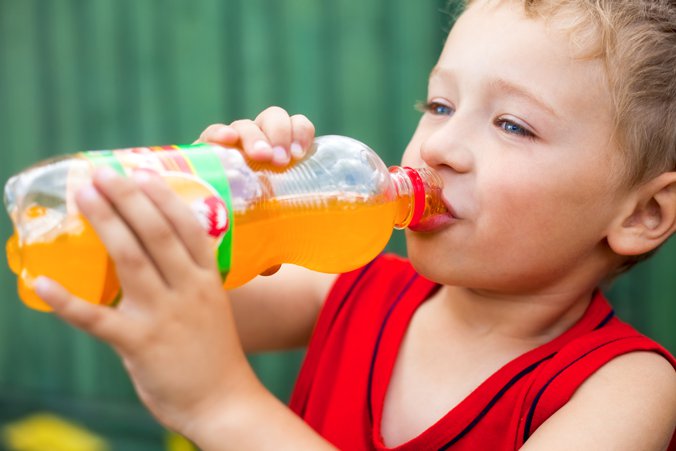 Child drinking from a bottle