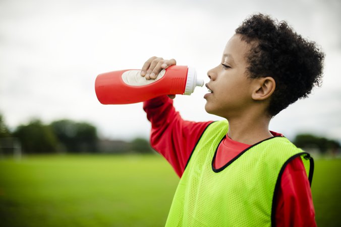 Child drinking from a bottle