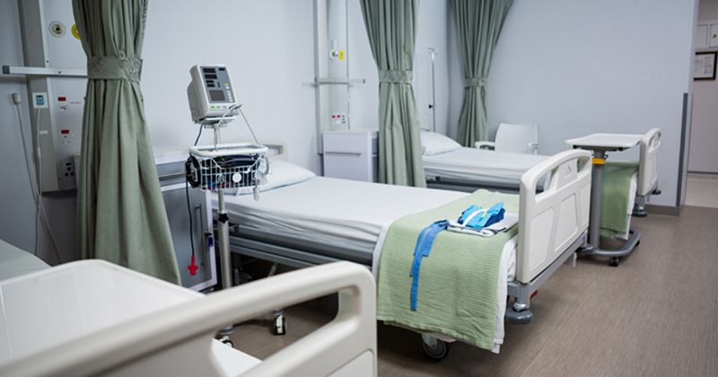 Hospital beds in a hospital