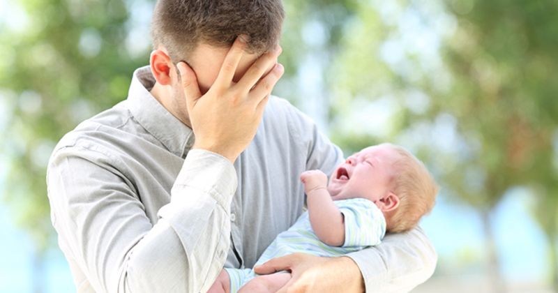 Sad Dad with Sad Baby