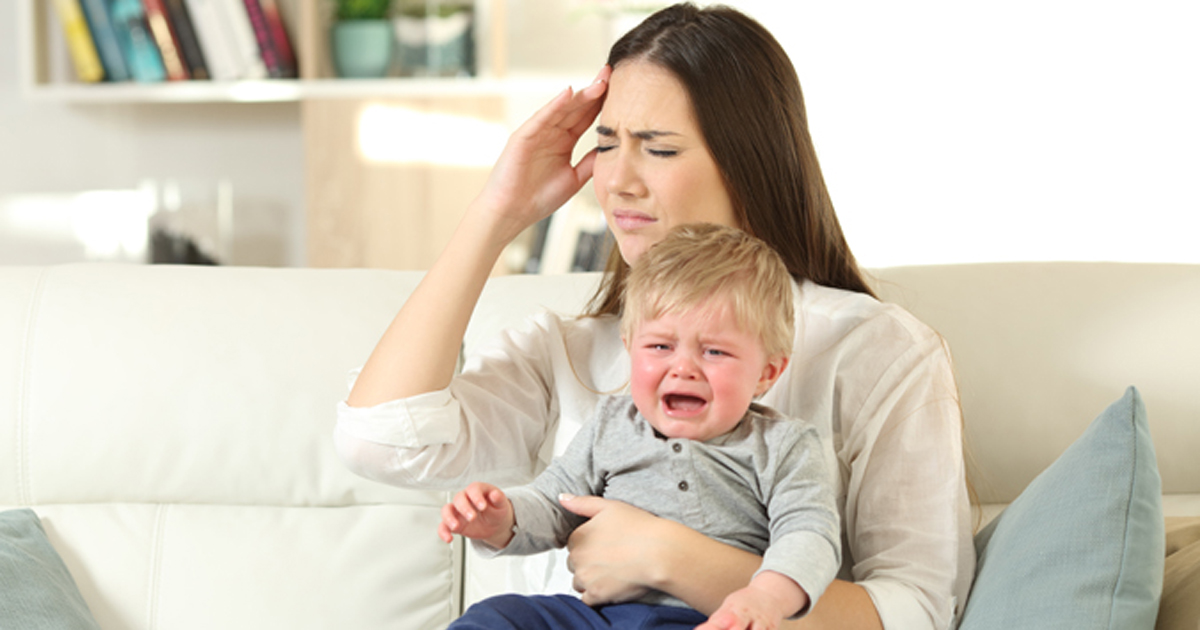 Sad Woman with Sad Baby