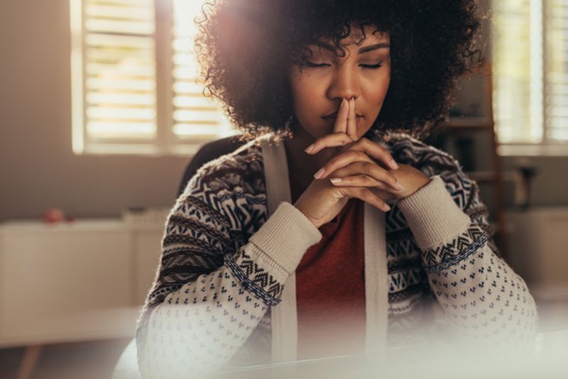 Photo of woman practicing mindfulness