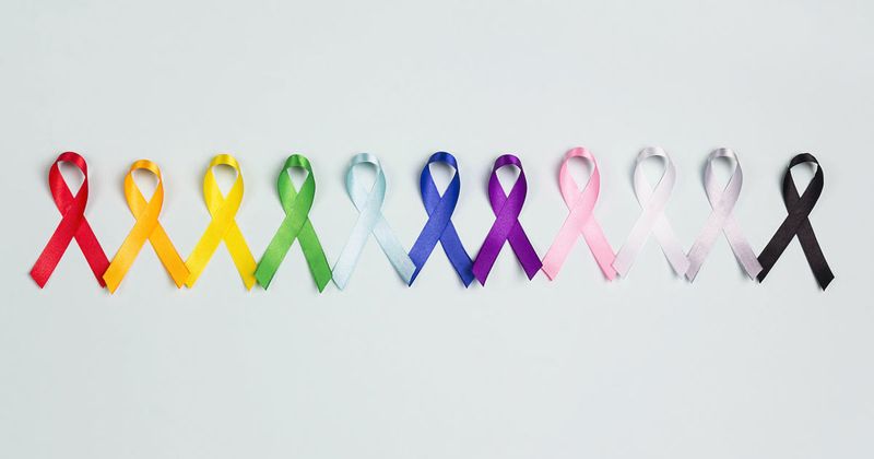 World Cancer Day awareness ribbons.