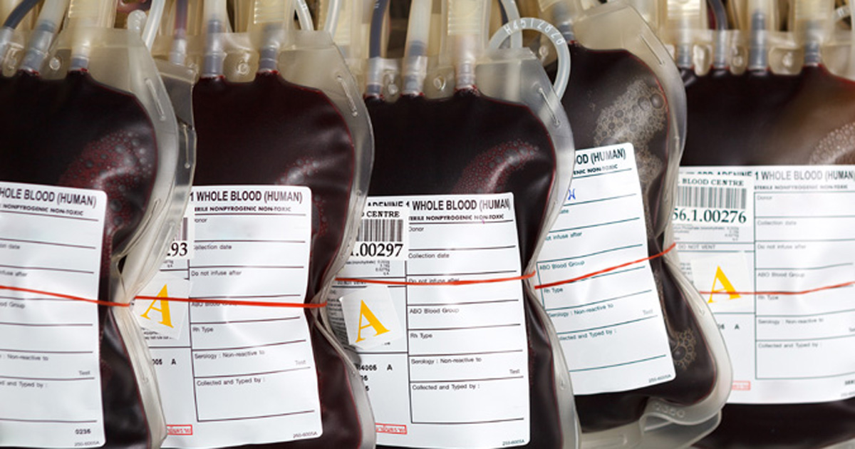 Image of blood donation supply. 