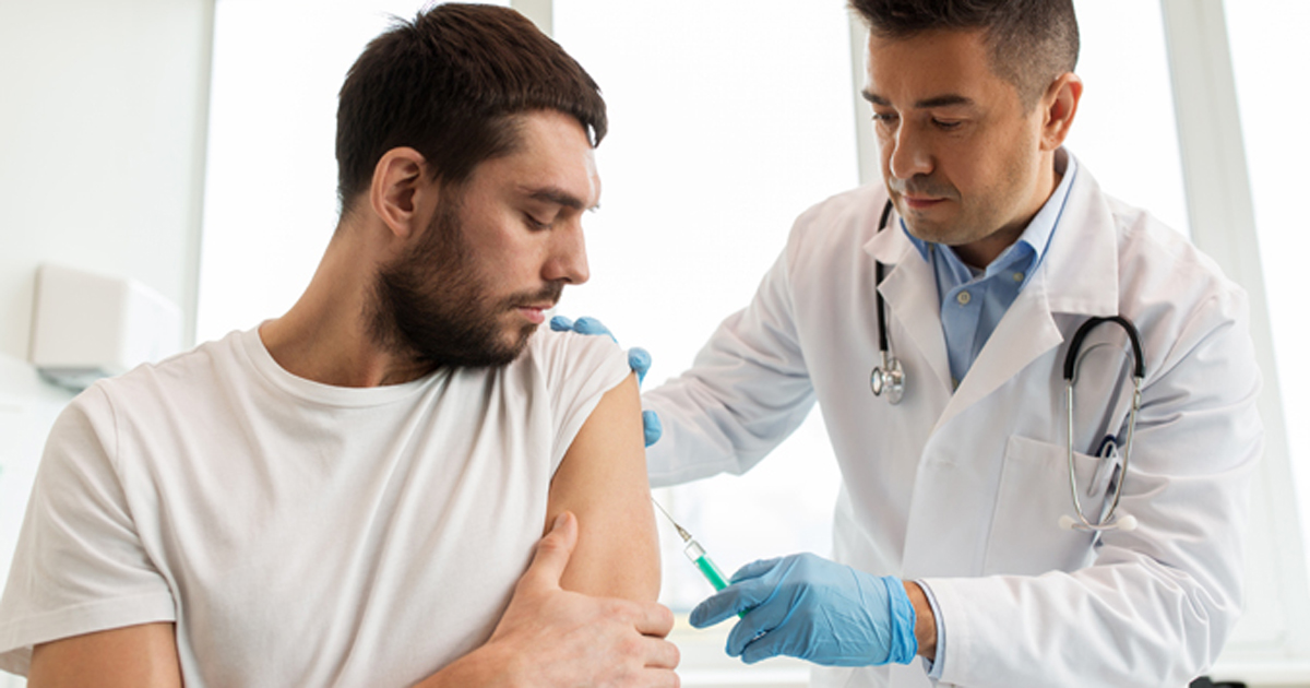 Image of a person getting vaccinated. 