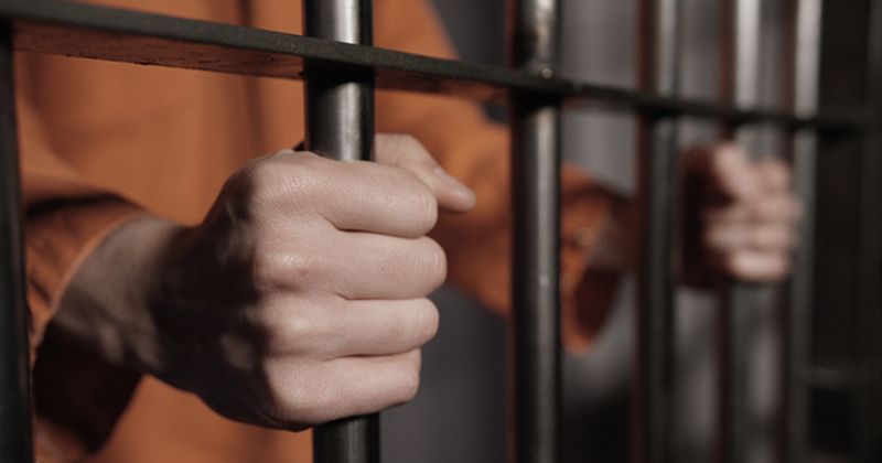 Prison bars stock image