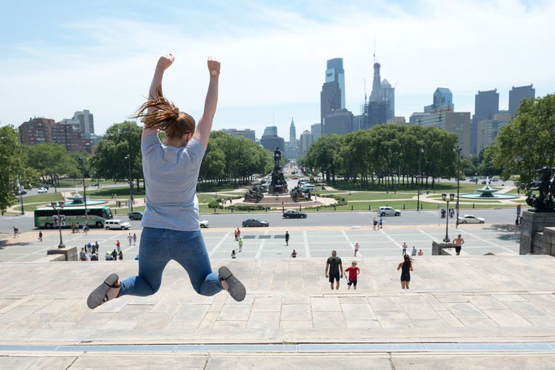 woman jumping