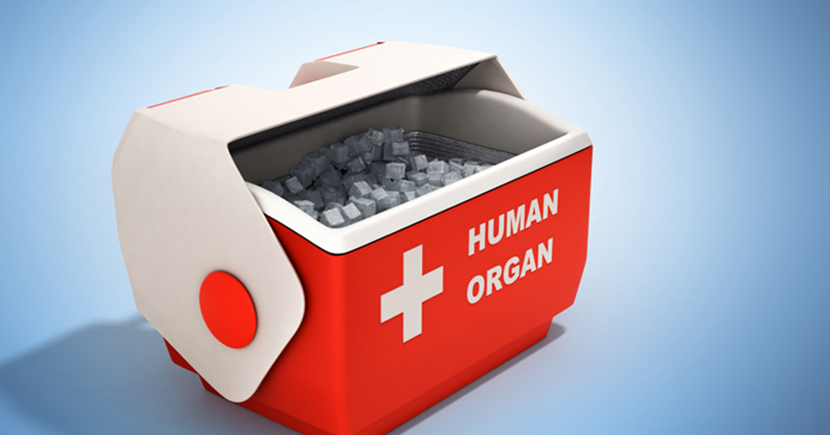 Box that says human organ