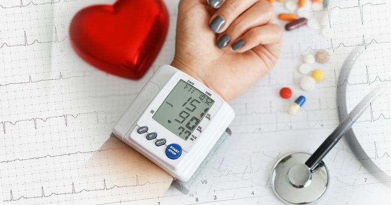 blood pressure being measured