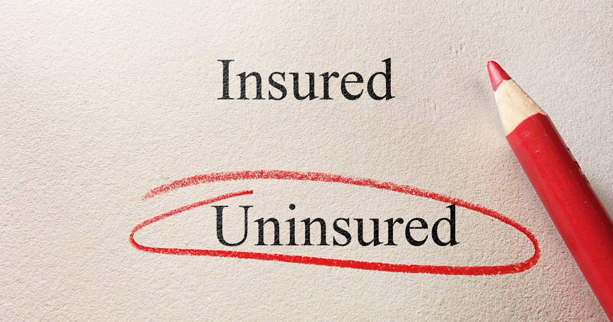 red circle around the word uninsured