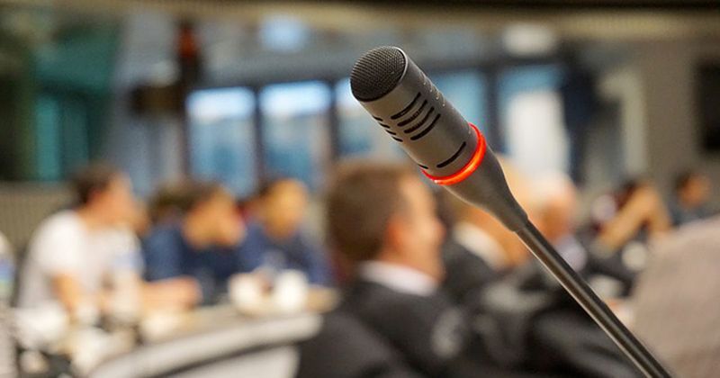 microphone at meeting