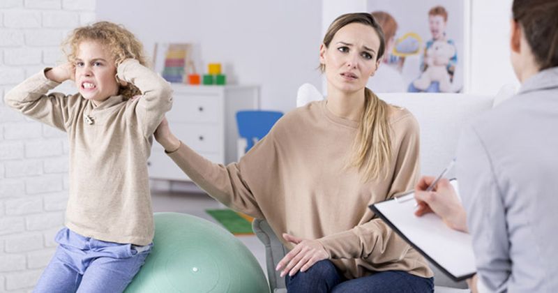 child with autism at psychiatrist's office