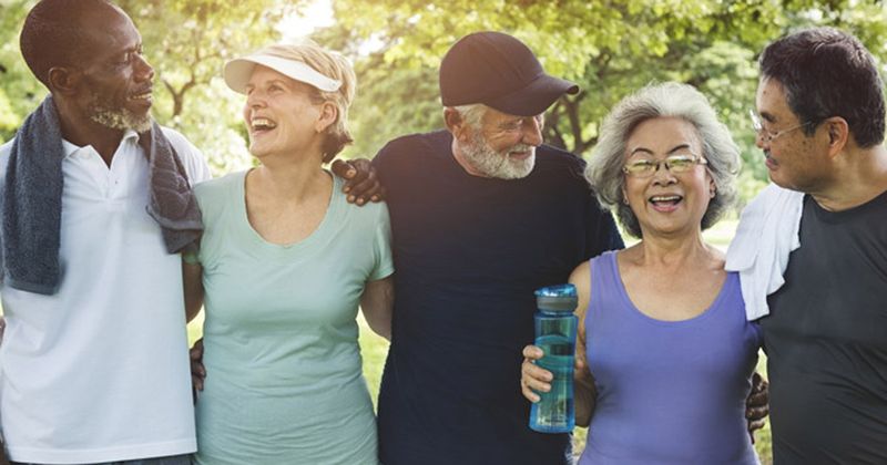 elderly people exercising