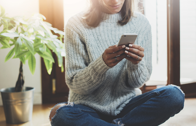 woman on smartphone