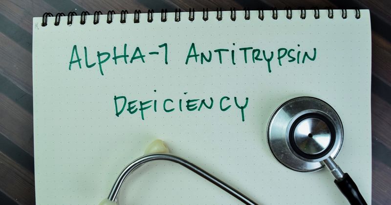 Alpha-1 antitrypsin deficiency written on a notepad.