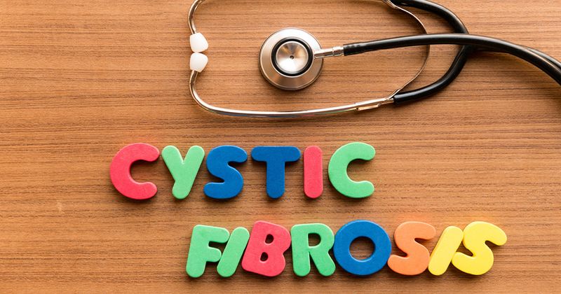 Cystic fibrosis written out in colorful letters