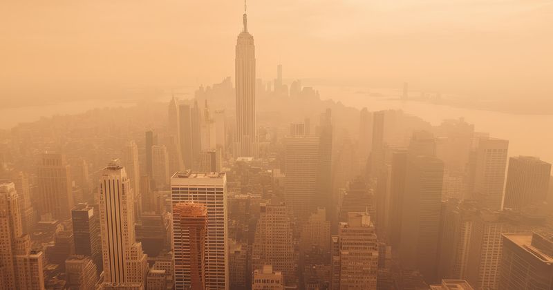 New York City covered in smoke